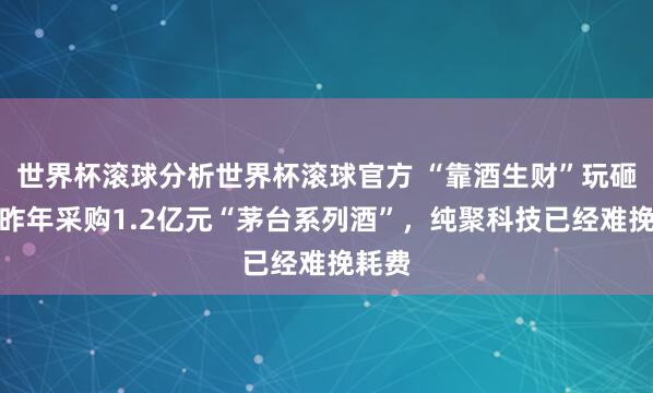 世界杯滚球分析世界杯滚球官方 “靠酒生财”玩砸了？昨年采购1.2亿元“茅台系列酒”，纯聚科技已经难挽耗费