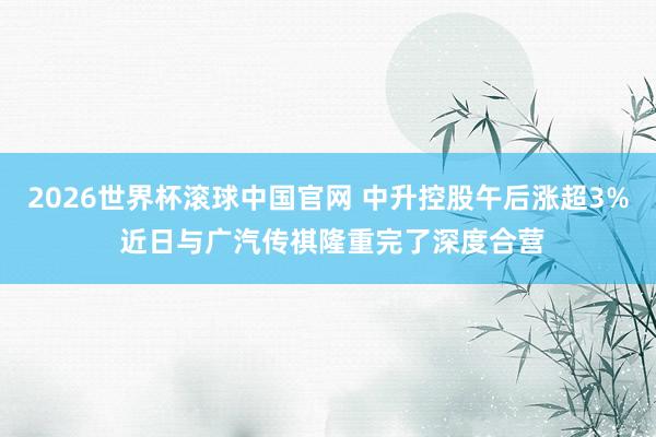 2026世界杯滚球中国官网 中升控股午后涨超3% 近日与广汽传祺隆重完了深度合营