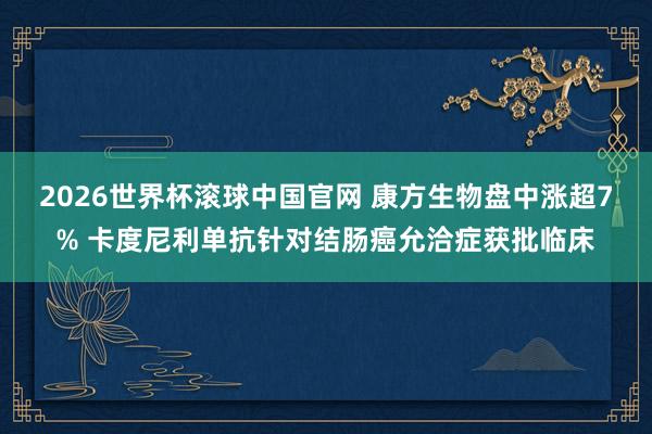 2026世界杯滚球中国官网 康方生物盘中涨超7% 卡度尼利单抗针对结肠癌允洽症获批临床