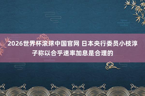 2026世界杯滚球中国官网 日本央行委员小枝淳子称以合乎速率加息是合理的