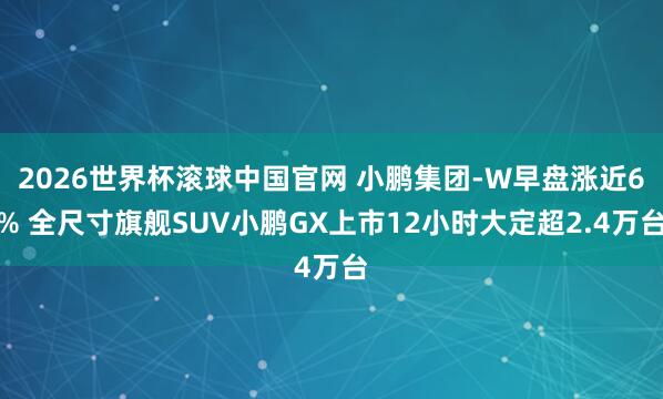 2026世界杯滚球中国官网 小鹏集团-W早盘涨近6% 全尺寸旗舰SUV小鹏GX上市12小时大定超2.4万台