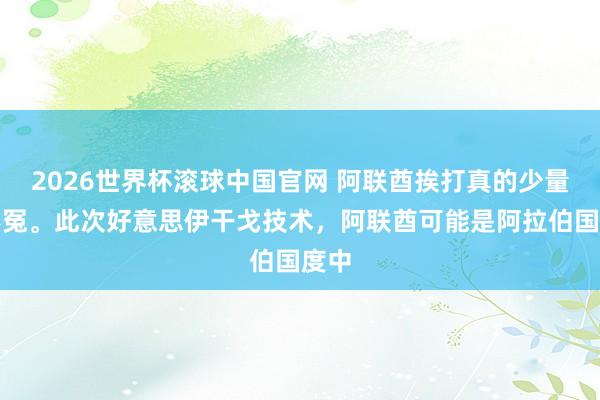2026世界杯滚球中国官网 阿联酋挨打真的少量也不冤。此次好意思伊干戈技术，阿联酋可能是阿拉伯国度中