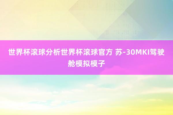 世界杯滚球分析世界杯滚球官方 苏-30MKI驾驶舱模拟模子