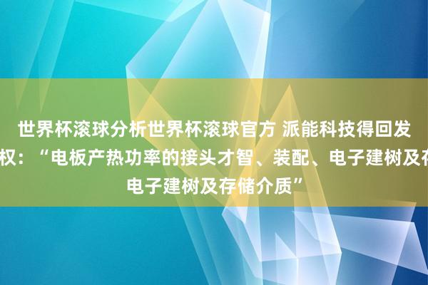 世界杯滚球分析世界杯滚球官方 派能科技得回发明专利授权：“电板产热功率的接头才智、装配、电子建树及存储介质”