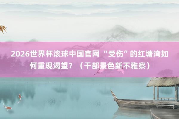 2026世界杯滚球中国官网 “受伤”的红塘湾如何重现渴望？（干部景色新不雅察）