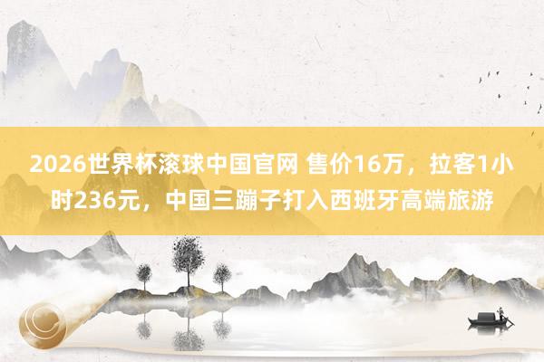 2026世界杯滚球中国官网 售价16万，拉客1小时236元，中国三蹦子打入西班牙高端旅游