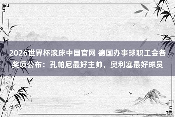 2026世界杯滚球中国官网 德国办事球职工会各奖项公布:孔帕尼最好主帅,奥利塞最好球员