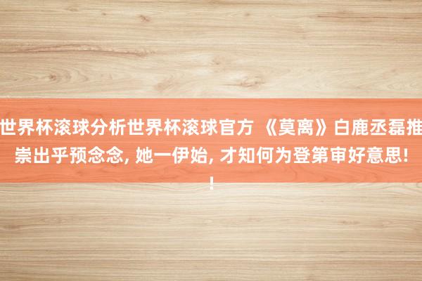 世界杯滚球分析世界杯滚球官方 《莫离》白鹿丞磊推崇出乎预念念， 她一伊始， 才知何为登第审好意思!