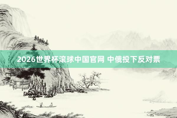 2026世界杯滚球中国官网 中俄投下反对票