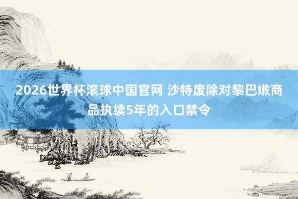 2026世界杯滚球中国官网 沙特废除对黎巴嫩商品执续5年的入口禁令